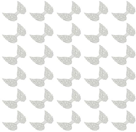 PATIKIL 30 Stück Engelsflügel für Bastelarbeiten, Glitzer Mini Engelsflügel Verzierung Stoffflügel zum Aufnähen Puppen-Patches Verzierung für Haaraccessoires DIY Basteln, Silber