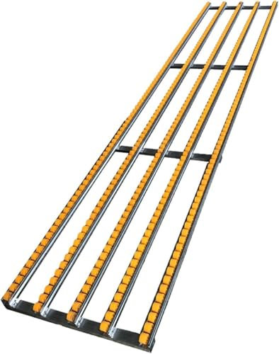 Leichter Fördertisch mit tragbarer, faltbarer Kunststoffrolle, 6 Rutschen, 200 cm lang, ideal für Frachtabfertigung und einfachen Transport