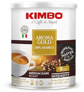Kimbo 250 g Caffè Macinato, Aroma Gold 100% Arabica