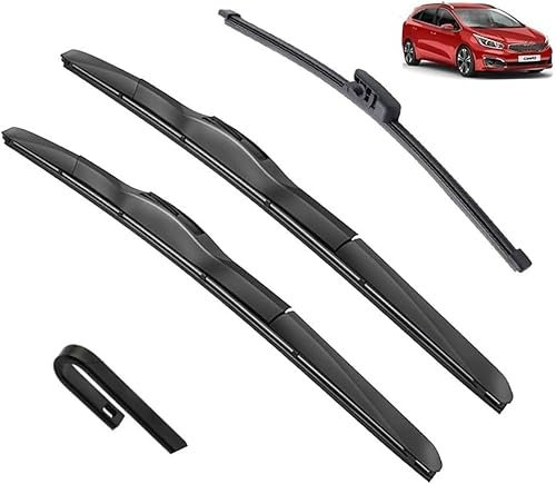 WangjunF Scheibenwischer Kompatibel für Kia Ceed CEE d JD SW 2012-2017, Wischerblätter Vorne + Hinten, Set Frontscheibenwischer und heckscheibenwischer, Auto Scheibenwischer Zubehör