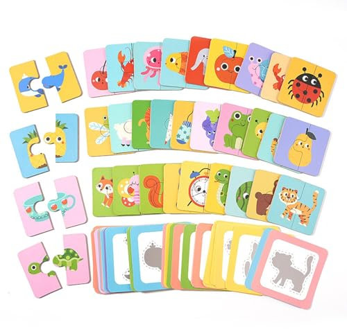 Match Game, Puzzle Set, Sorting Toy, Vibrant Wooden Pieces, Interactive Learning, Problem-Solving Fun, Ideal Daycare, Travel, Classroom, Preschool, Engaging Play for Kids Ages 3+