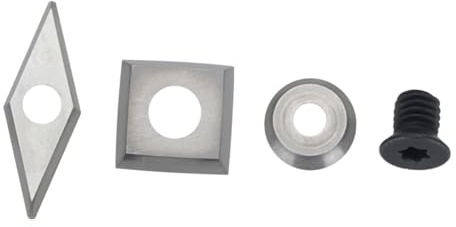 HONITANO 4 pezzi Lame in Carburo di Tungsteno per Tornitura Legno Inserti Circolari Quadrati e Romboidali con Fermagli Utensili per Tornio Cnc e Lavorazione Legno