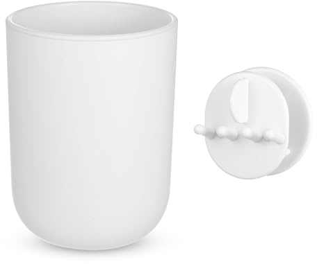 Plastic Toothbrush Holders for Bathroom Toothbrush Tumbler with Hook, Reusable Plastic Mugs for Bathroom Mouthwash Cup for Toothpaste Rinsing Wash Mug, Family Travel Camping(Grey)