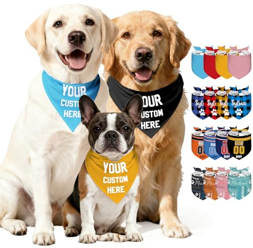 Hundehalstuch mit Namen, personalisierbares Haustier-Bandana für kleine, mittelgroße und große Hunde und Katzen, personalisierbares Halstuch, Dreieck-Lätzchen, Halstuch, perfekt für Weihnachten