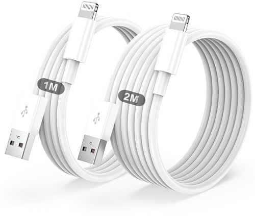 IPhone Ladekabel 2Pack 1M+2M USB auf Lightning Kabel MFi Zertifiziert für Apple Schnellladekabel,für IPhone 14/13/12/11/Pro/ProMax/Mini/XS/XR/MAX/X/8/7/6/6s/Plus/SE/iPad Mini
