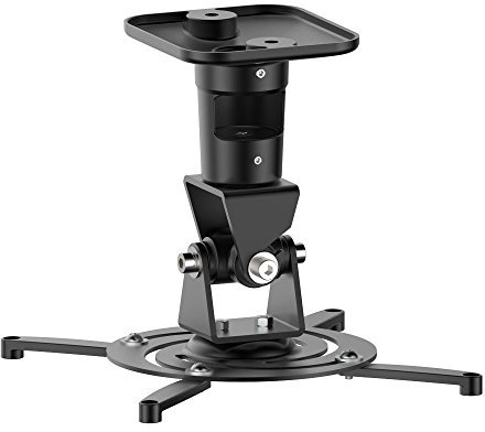 PureMounts PM-Spider-Plus-B – Support Plafond pour Vidéo-projecteur (rotatif et inclinable à 25°), Distance au Plafond fixe à 22cm, 15kg, Distances des Trous de Vis 180–310mm, noir