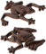 3 Stück Esschert Design Gartenfigur, Skulptur Frosch aus Gusseisen, sortiert, ca. 14 cm x 12 x 1,7 cm