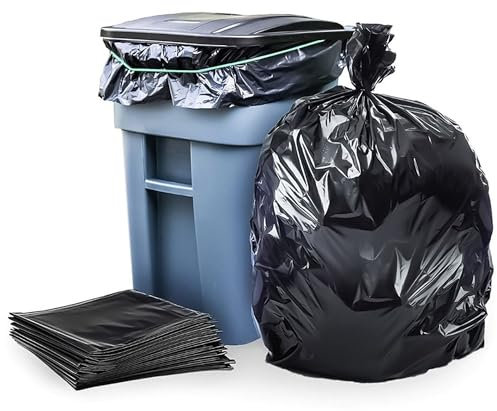 Plasticplace 95 Gallon Trash Bags, 1.5 Mil, 61W x 68H, Black, 25/case by Plasticplace