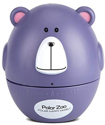 Minuterie de Cuisine Minuteur Animaux Forme Mécanique 55 Minutes Cuisson Ingrédients Belle Elèves Devoirs Plastique Horloge Minuteur Pas de Batterie Lila Bär pour la Fête des