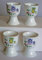 crackinchina Owl egg cups eggcup porcelain set of 4-2 pink & purple 2 green & yellow