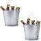 noTrash2003 Flaschenkühler im 2er Set, Eiseimer für Sekt, Bier, Pitcher für Grillparty Metalleimer mit je 6 Litern Füllmenge, inkl. Flaschenöffner