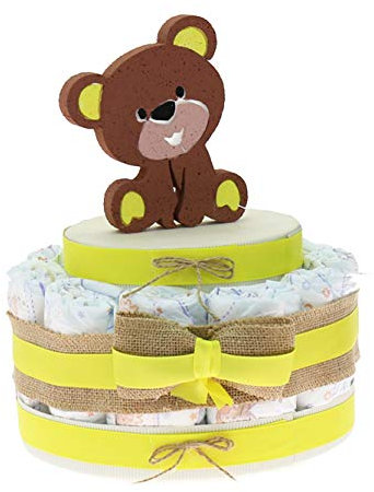 Viale Magico Idea Regalo Economico Neonati, Torta Pannolini Nascita o Baby Shower Bimbi (Torta da 15 Pannolini)