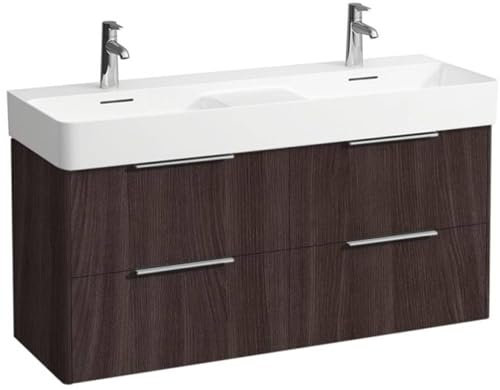 Laufen Base für Val Waschtischunterschrank, 4 Schubladen, zu WT H814282, 1180x390mm, H402534110, Farbe: Ulme dunkel