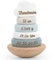 Elefantasie Stapelturm aus Holz blau personalisierbar mit Name und Datum Baby Geschenk mit Gravur