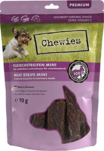 Fleischstreifen MINI Hundeleckerli aus 100 % Kängurufleisch - 70 g - Snack für kleine Hunde - luftgetrocknete Känguru Kaustreifen - hypoallergen & getreidefrei - Dörrfleisch vom Känguru