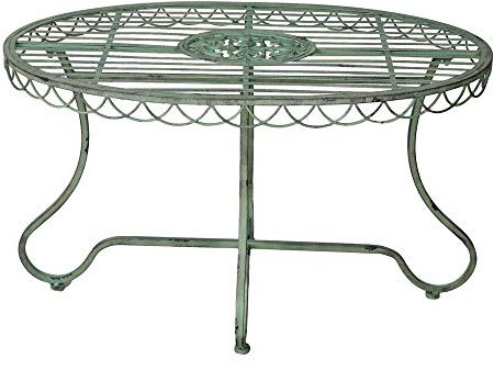Gartentisch Metalltisch Balkon Tisch Couchtisch 101x65 cm Grün Eisentisch Sofatisch aja279 Palazzo Exklusiv