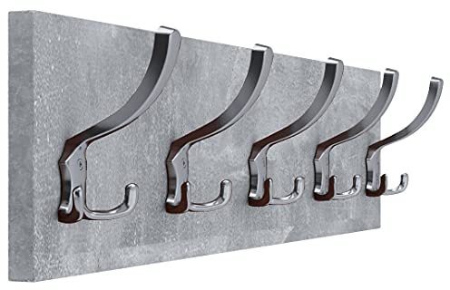 AKKE Garderobenleiste Garderobenpaneel Wandgarderobe Wandpaneel Garderobe PVC Pico 15x70 cm CHROM | BETON