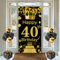 40. Geburtstag Deko Hintergrund Schwarz und Gold Türdekoration Banner Stoff Schild 40. Geburtstag Party Willkommen Schild Plakat Mann Geburtstagsdeko