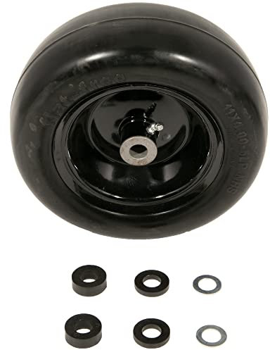 Arnold 490-325-0061 Universal 27,9 x 10,2 cm glatte Lauffläche, schwarze Felge, flache Freilaufmontage für Zero-Turn Rasenmäher mit 3/4 Zoll oder 5/8 Zoll Achse