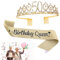 Abeillo 50 Anni Compleanno Corona, Birthday Queen Sash con Cristallo Strass Corona, Decorazioni Regalo per 50 Anni di Compleanno Donna