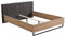 Homestyle4u 2153, Holzbett 180 x 200 Doppelbett Grau Holz Eiche Massiv Bett 180x200 Metall Schwarz Modern