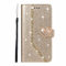 for iPhone SE 2022/7/8/SE 2020 Case Premium Glitter Flip Wallet Cover for Girls Bling Love Heart Gems Sparkle Shockproof Leather Magnetic Protective Phone Case Book Covers for iPhone SE 2022 Golden