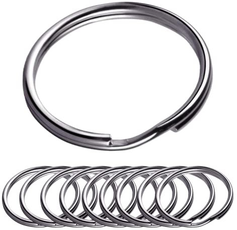 Schlüsselanhänger, Edelstahl, 50 mm, rund, flach, Schlüsselring, für Auto, Zuhause, Schlüssel, Organisation, Kunst und Handwerk, Schlüsselbänder, 20 Stück