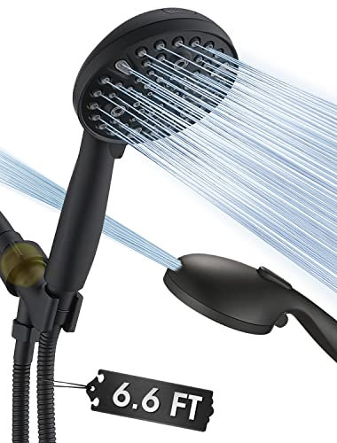 Hochdruck-Handbrause mit 10 Einstellungen, 12,7 cm abnehmbarer Duschkopf-Spray, integrierter Power-Waschgang zur Reinigung von Wanne, Fliesen und Haustieren, 200,7 cm extra langer Edelstahlschlauch,