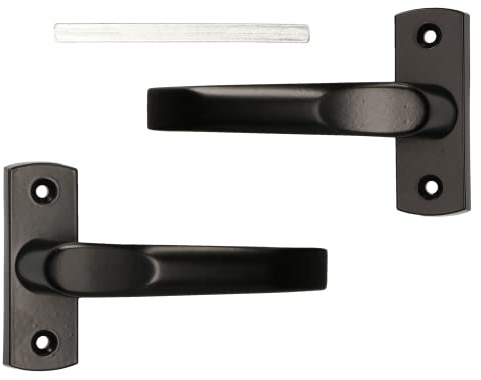 KOTARBAU® Drückerpaar 125 mm Schwarz mit Kurzem Schild und Vierkant für Profilzylinder