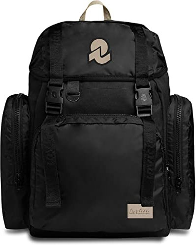 Invicta Rucksack aus nachhaltigem Stoff, Praktisch & Unisex, mit Laptopfach bis 14'', Büro, Uni, Arbeit; Reise, Sport&Freizeit; italienisches Design, MONVISO X schwarz