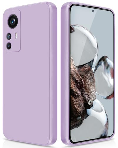 GiiYoon Hülle Kompatibel mit Xiaomi 12T, Hochwertiges Liquid Silicone Case, Rundumschutz Handyhülle, Kratzfestes Weiches Mikrofaserfutter- Lila