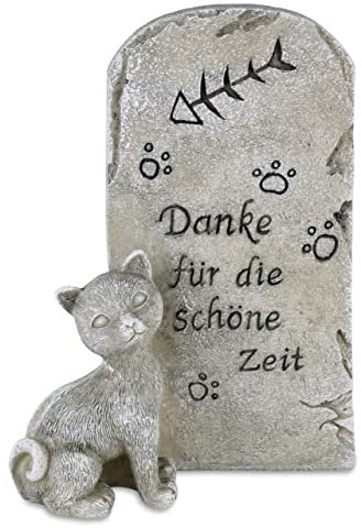 MaMeMi Gedenksein/Erinnerngsstein/Grab-Deko Trauer/Tiergrabstein Erinnerung 'Katze