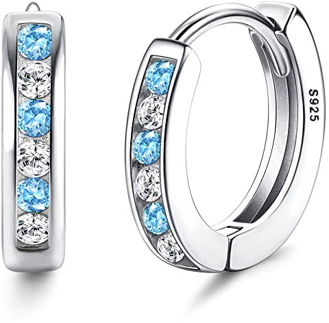 ORAZIO Kleine Creolen Ohrringe Silber 925 für Damen Mädchen Kinder | 925 Sterling Silber Knorpel Tiny Sleeper Huggie Ohrringe | Roségoldene Hypoallergene für Kinder