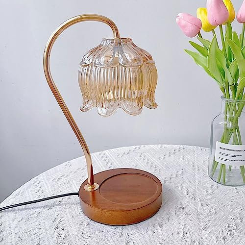 Lampe Chauffe-Bougie, Lampe à Cire à Bougie à intensité Variable avec Ampoule, Lampe à Cire électrique pour Bougies parfumées, Compatible avec Les Petites et Grandes Bougies(A)