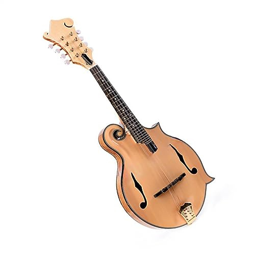All Solid Wood Glossy F-Style 8 Strings Mandolin Solid Spruce Top Ebony Fingerboard Mandolin Set for Beginner