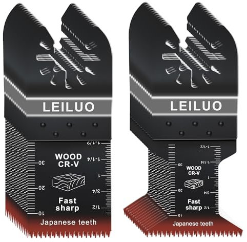 LEILUO 100 Pcs Multitool Accessoriess Japanese Teeth Fast Cutting CRV Material Oscillating Saw Accessoriess Universal Fit with Storage Bag for DeWalt Milwaukee Makita and More