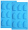 YXHZVON 2 Pièces Moule en Silicone Madeleine, Mini Moule à Madeleine, 9 Cavités Moule Antiadhésif en Forme de Coquille pour Faire du Chocolat Gâteau Bonbons Biscuit（Bleu）