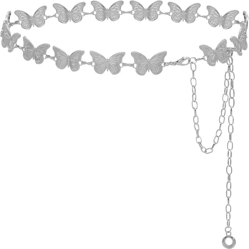 Liutufy Waist Chain Belts Women Girls Metal Belly Link | Adjustable Waist Belt for Jeans and Dress