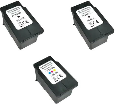 HAUPTSTADT TONER PG-560XL CL-561XL Multipack Tintenpatrone kompatibel für Canon Druckerpatronen 560 561 für Pixma TS5350 TS5351 TS5352 TS5353 TS7450 TS7451 (2X Schwarz, 1x Farbe, 3er-Pack)