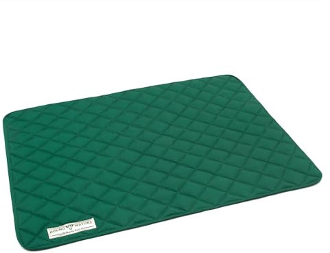 HOUND & NATURE Öko Hundedecke Davos - weiche Hundematte waschbar, gepolsterte Liegedecke für mittlere Hunde hygienisch, robust & nachhaltig (M - 80x60 cm, Grün)