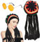 EUPSIIU Strickmütze mit Dreadlocks Brille, Mütze Rasta Dreadlocks, Jamaika-Mütze mit Dreadlocks, Schwarze Geflochtene Perückenkappe, für Karneval, Halloween, Fasching, Mottoparty