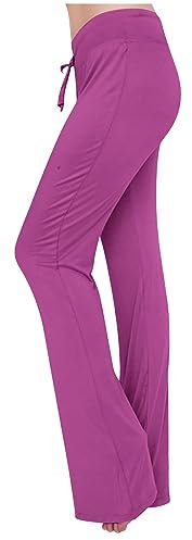AMDOLE Pantaloni corti da donna, micro pantaloni da danza, esercizi, yoga, gamba larga, pantaloni da donna, Viola, XXXL