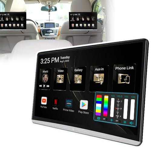 TV Portable HD 1080p Pour Voiture, Lecteur D'appui-tête De Voiture, Avec Double WiFi 2,4 G/5 G, Écran Tactile IPS 13,3 + 2 Go De RAM/32 Go De ROM, Entrée HDMI/sortie HDMI/FM/lien Miroir ,13.3in