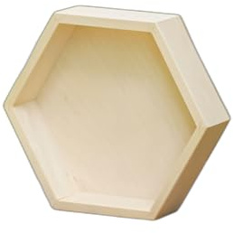 Wooden World – Geometrisches, sechseckiges, tiefes, wabenförmiges Holzkästchen, handgefertigter Behälter für Schmuck, Nüsse, Kekse, Süßigkeiten und andere Snacks – Decoupage DIY – 22 cm