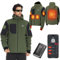 KEMIMOTO Taktische Beheizbare Jacke Herren, Heizjacke mit App Fernbedienung, Beheizte Jacke mit 8 Heizzone，Elektrischer Wärme Jacke mit 20000mAh Akku für Ski Fahren, Angeln, Motorrad, Outdoor
