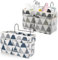 Aoreun Bett Organizer, 2 Stück Bett Tasche mit Darhthaken Hängetasche Hochbett Aufbewahrungstasche Betttasche zum Einhängen für Buch, Magazin, Handy, Kopfhörer Bett Aufbewahrung (Blau+Grau)