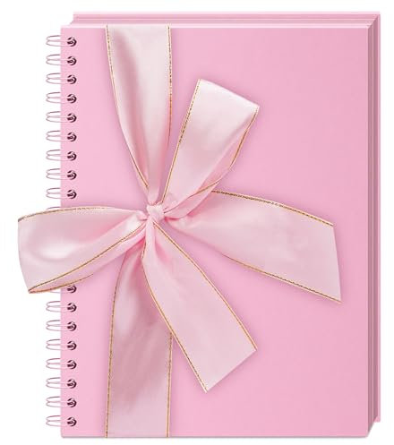 Vienrose Album Photo Scrapbooking, Album de Souvenirs, DIY, 28 x 20,5 cm, 40 Pages, Couverture en Papier Kraft avec 3 Autocollants, Idéal pour Voyage, Bébé (Rose)