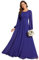 Ever-Pretty Women's Dresses Evening Round Neck A-Line Long Sleeve Bridesmaid Dresses Sapphire Blue 18UK