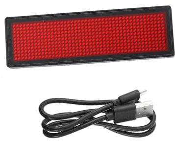 HOODANCOS Badge Nominatif à Led Panneau Affichage Led Badge à Message Défilant Programmable Avec Câble Usb Affichage Numérique