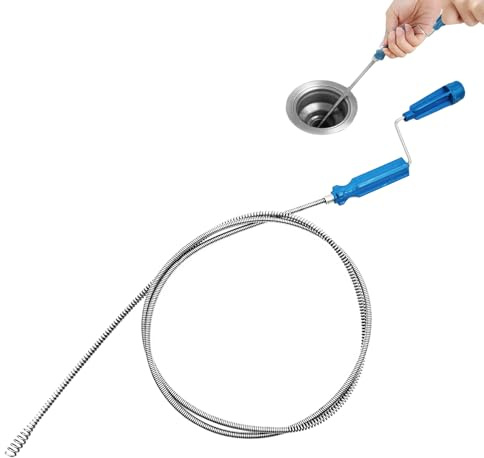 170cm Drain Unblocker Wire Tool, Plumbing Snake Drain Auger Drain Cleaning Tool, Drain Snake Drain Cleaner Tool, Plumbers Snake Drain Hair Remover for Washbasins Tub Shower Pipe Cleaning